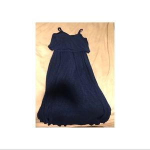 Long blue striped dress